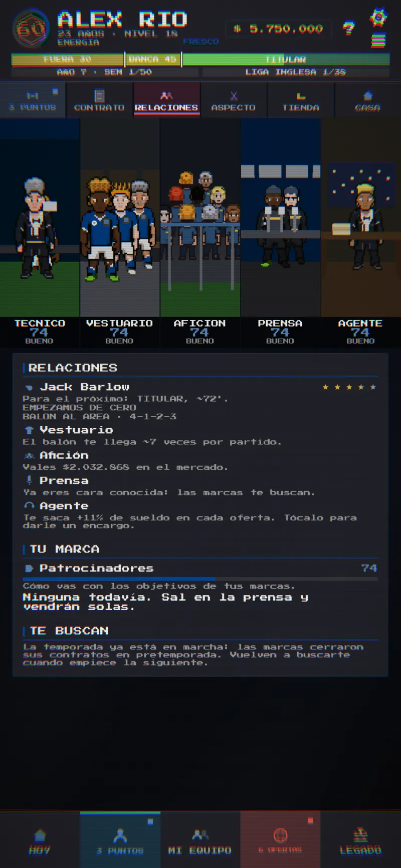 Las cinco relaciones del jugador: técnico, vestuario, afición, prensa y agente